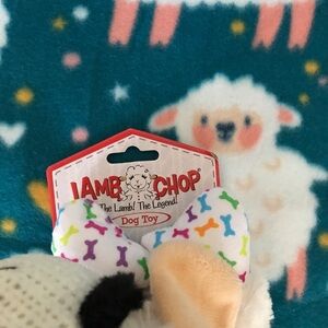 Lamb Chop Dog Toy with Colorful Bone Pattern